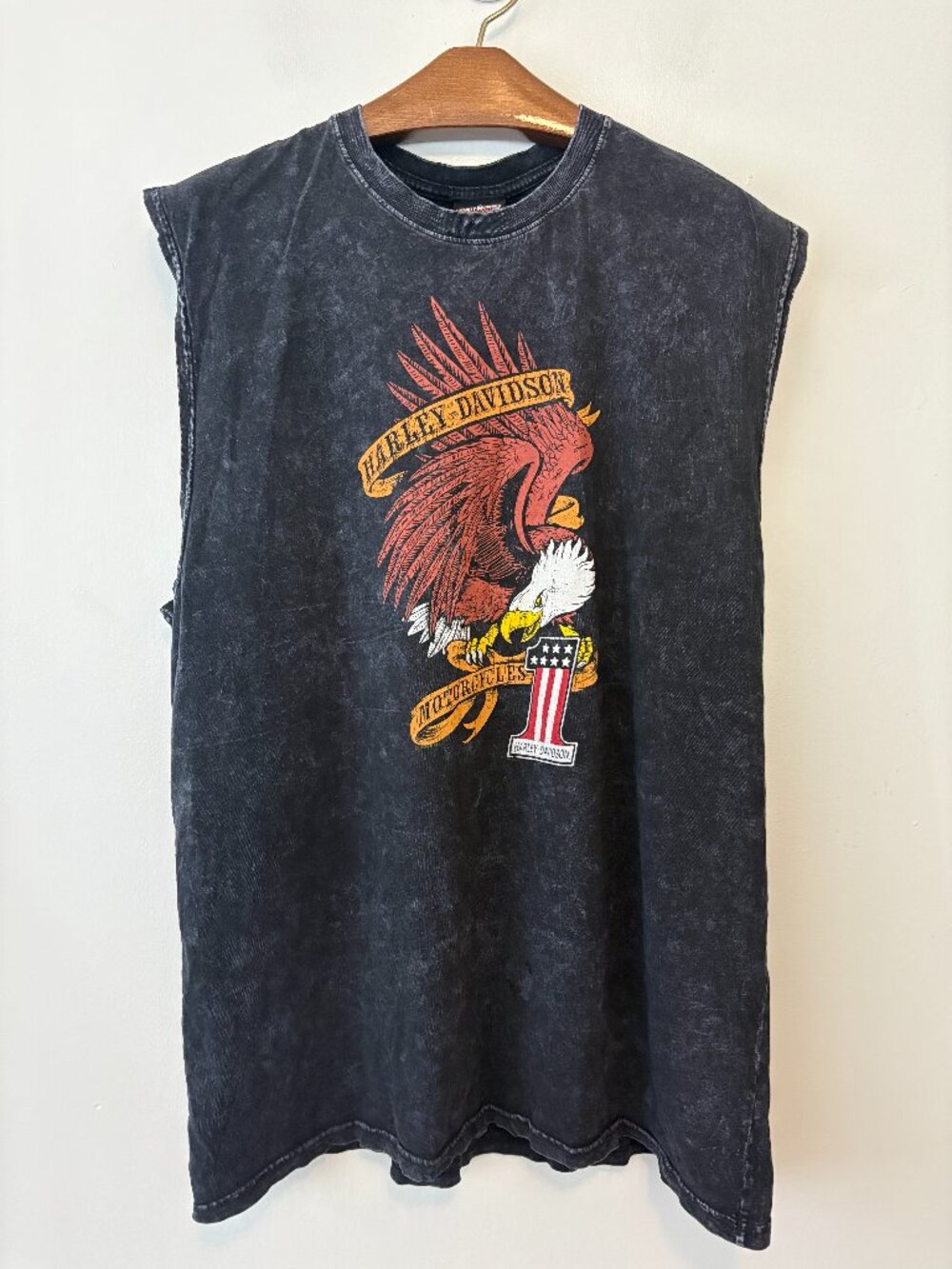 Harley Davidson Muscle Shirt Brunswick Troy New York Tank Top Patriotic XL